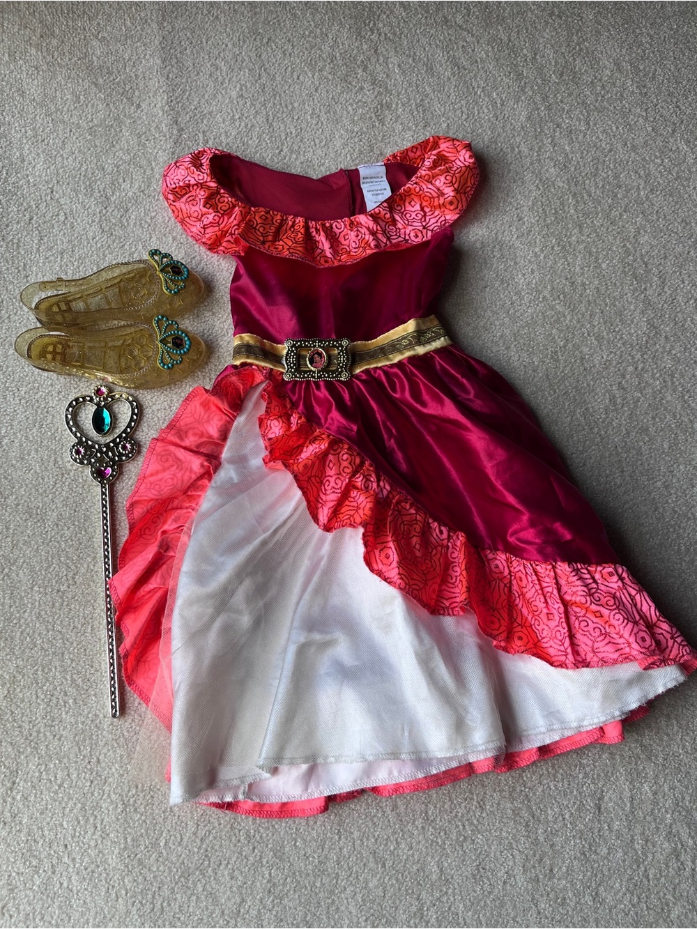 Girls Princess Elena Costume, dress, shoes, crown, headband, wand size 4-6x